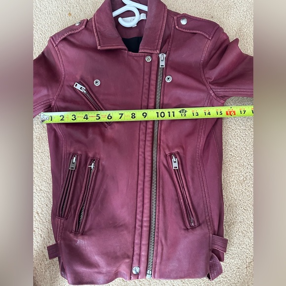 IRO Han Burgundy Red Lamb Soft Leather Biker Jacket Size 36 Gorgeous! - Picture 11 of 12